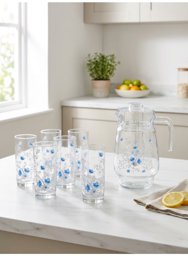 Luminarc Romantique Amsterdam 7 Piece Drink Set includes 1.8L Jug, 6 x 270ml Tivoli Glass Tumblers, Made of Annealed High Quality & Durable Glass - Image 2