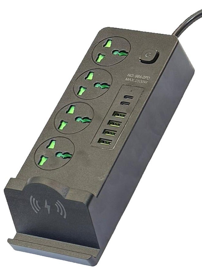 ALNAJM Lighting Power Strip with USB C, 4 Universal Outlets, 4 USB, 2 USB-C, 1 Magnetic Charger, 3M Extension Cord, Anti-Static & Anti-Flaming 850°C, Child Safety Door, Smart Chip Surge Protector  - Image 3