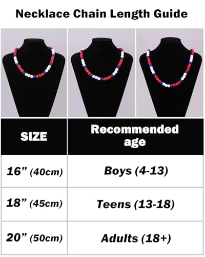 NEXIULT Baseball Bead Necklace for Men, 16/18/20" Ice Necklace Cool Gifts, Rhinestone Bling Inspired Sports Jewelry (Red Black White, 16 Inch) - Image 5