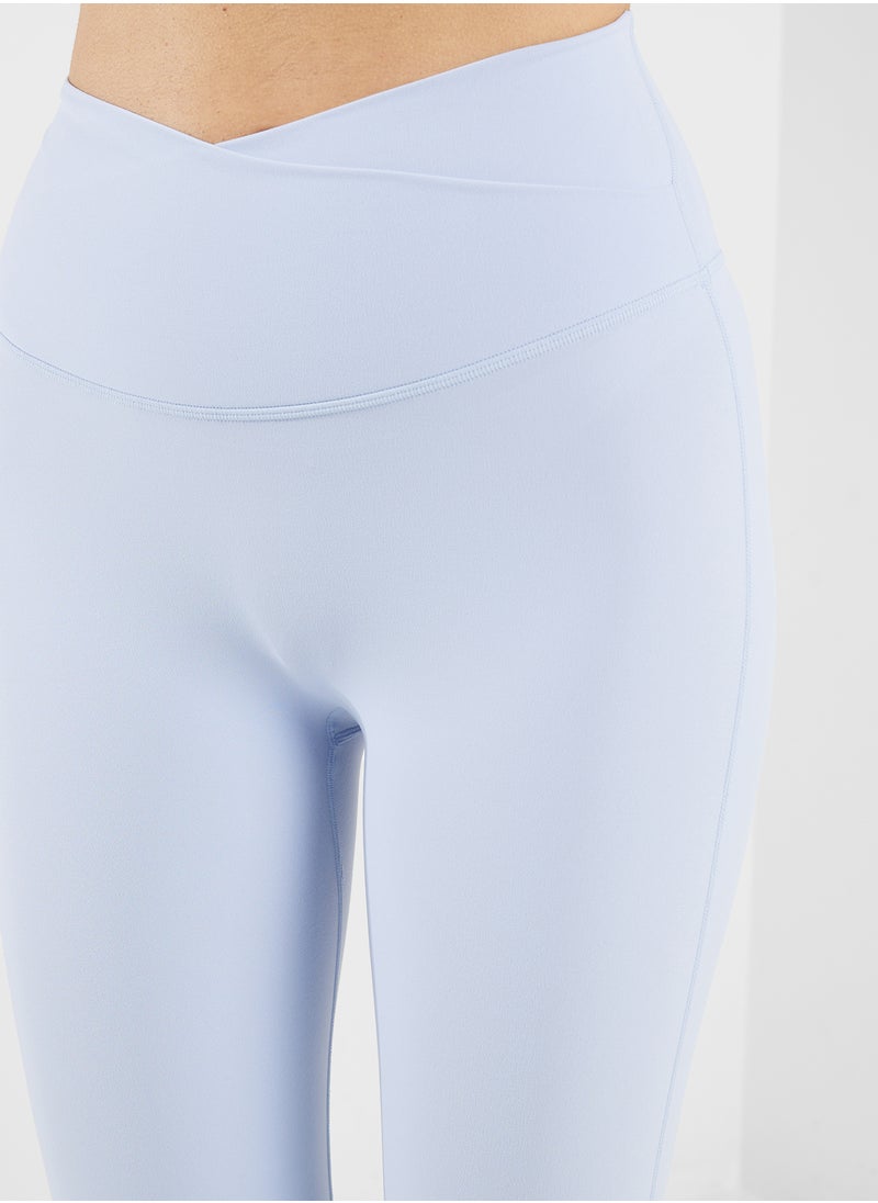 FRWD - Soft High Rise Flared Leggings With Front Slit - Image 1