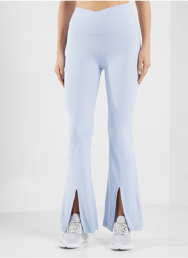 فورورد Soft High Rise Flared Leggings With Front Slit