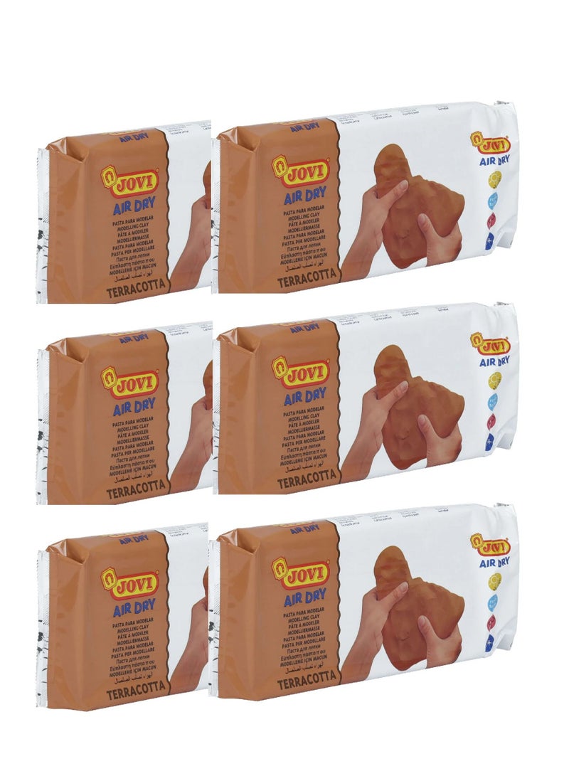JOVI 6-Piece Air Dry Modelling Clay 250gm Terracotta Brown - Image 1