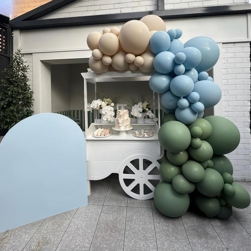 Govpy Sage Green and Blue Balloons, 35PCS Olive Green Dusty Blue Beige Cream Latex Balloon, Baby Boy Shower Balloons for Kids Rabbit Theme Baby Shower Birthday Boho Bridal Wedding Party Decorations Supplies - Image 3