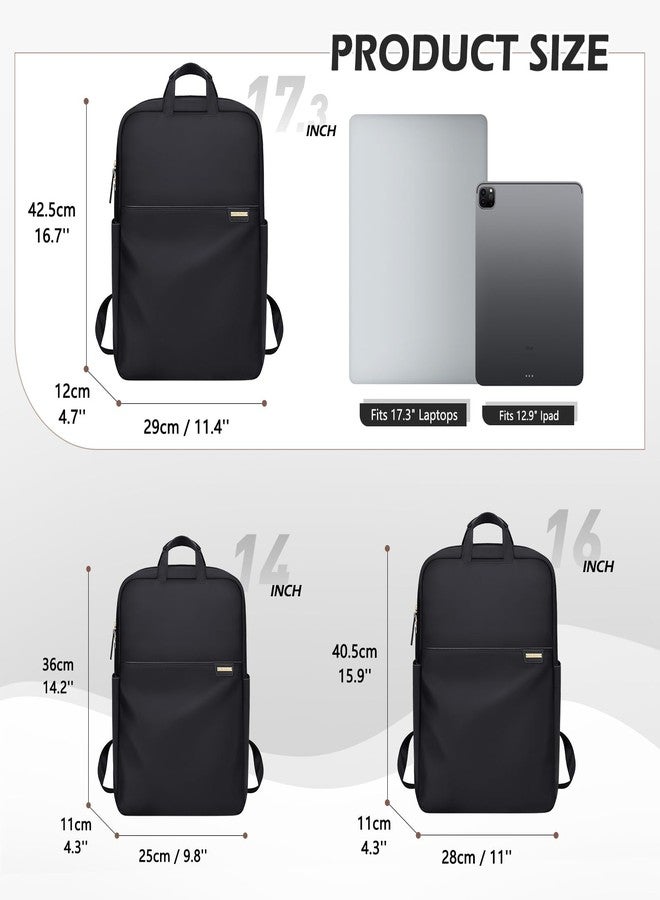 GOLF QUALITY Slim Laptop Backpack for Women Lightweight Business Commuting Backpack for Women Men,Fit 17.3 Inch, Black, 16 Inch, Daypack Backpacks - Image 3