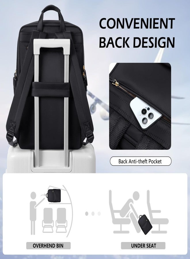 GOLF QUALITY Slim Laptop Backpack for Women Lightweight Business Commuting Backpack for Women Men,Fit 17.3 Inch, Black, 16 Inch, Daypack Backpacks - Image 5