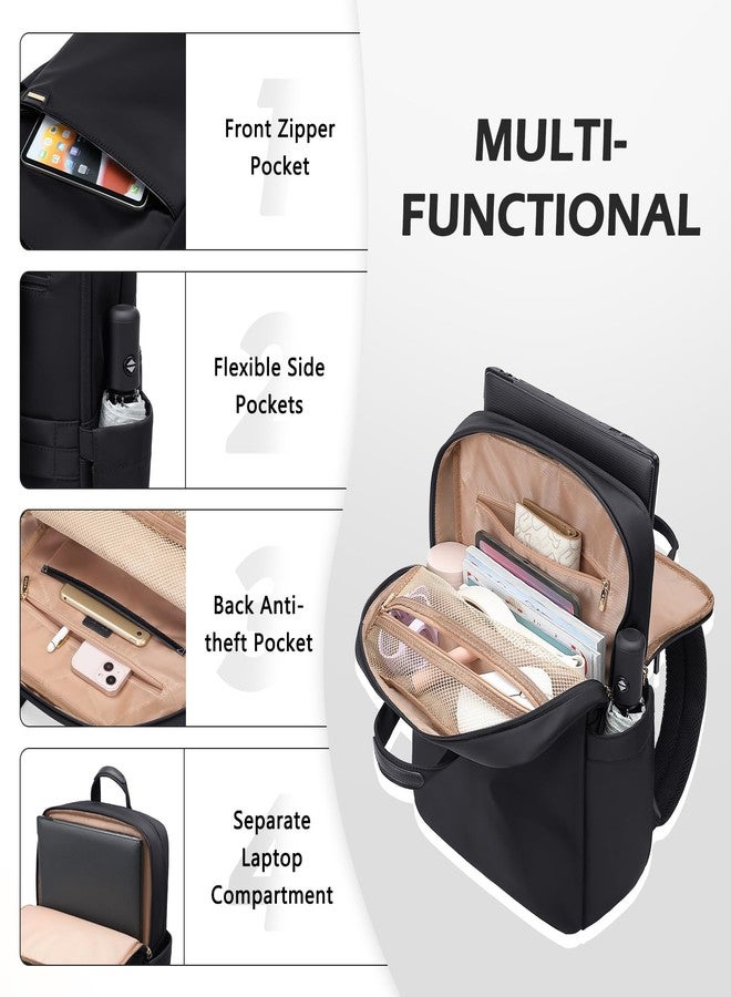 GOLF QUALITY Slim Laptop Backpack for Women Lightweight Business Commuting Backpack for Women Men,Fit 17.3 Inch, Black, 16 Inch, Daypack Backpacks - Image 4