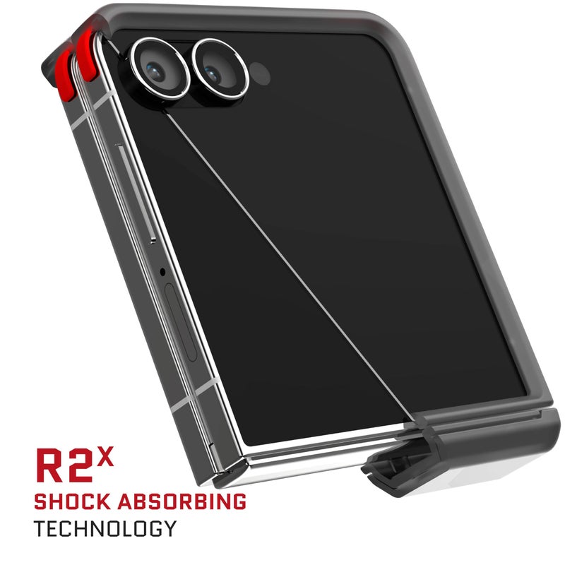 جوستك Ghostek Covert Clear Galaxy Flip 7 Case with Built-in Kickstand, MagSafe and Full Hinge Protection Designed for 2025 Samsung Galaxy Z Flip7 (6.9) (Smoke) - Image 4