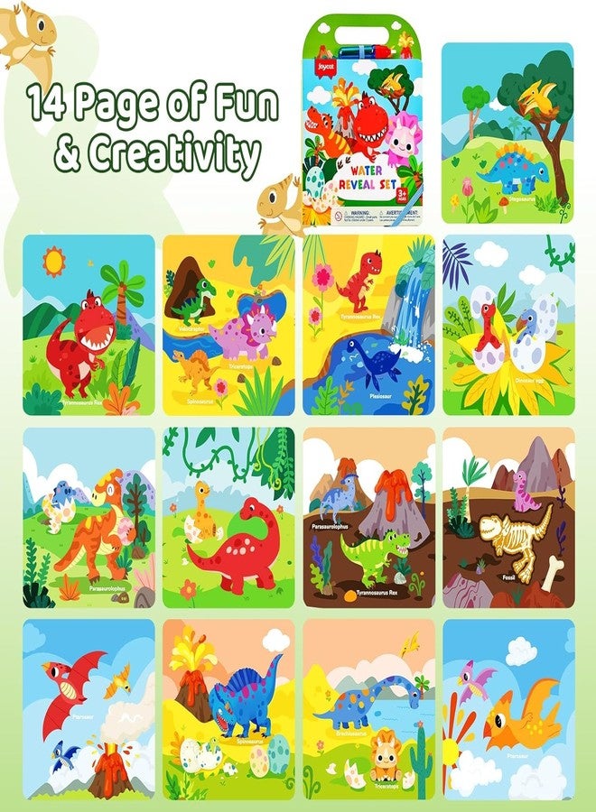 كتاب الرسم السحري المائي من كريست مع قلم مائي قابل لإعادة الاستخدام - كتاب أنشطة الرسم والتلوين للأطفال (كبير - ديناصور) - Image 3