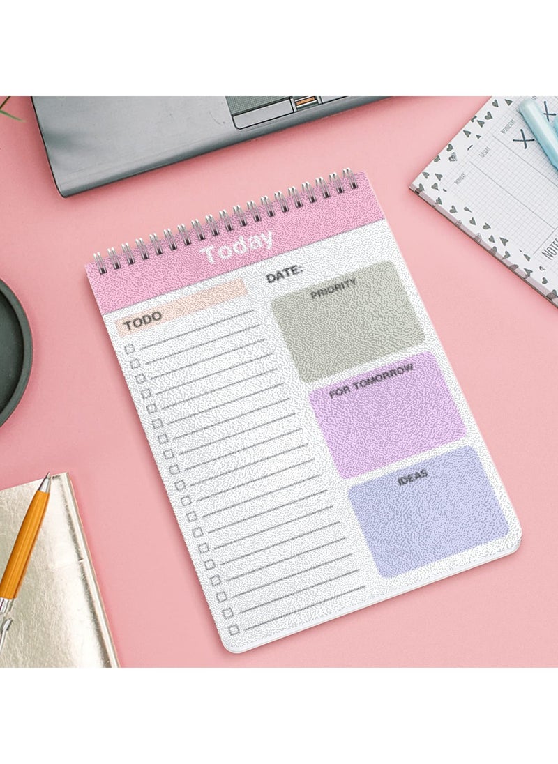 SYOSI - To Do List Notepad, 2 Pack Daily Planner Notepad with Spiral Binding, Checklist Productivity Organizer 5.7" X 8.5" Day Planning Pad with Cover for Work Planner, Personal Planner, Office Supplies - Image 1