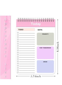 SYOSI To Do List Notepad, 2 Pack Daily Planner Notepad with Spiral Binding, Checklist Productivity Organizer 5.7" X 8.5" Day Planning Pad with Cover for Work Planner, Personal Planner, Office Supplies  - Image 2