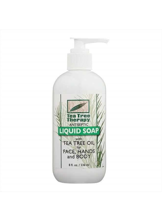 Tea Tree Therapy صابون سائل مضاد للبكتيريا، بزيت شجرة الشاي، 8 أونصات (عبوة من 4)