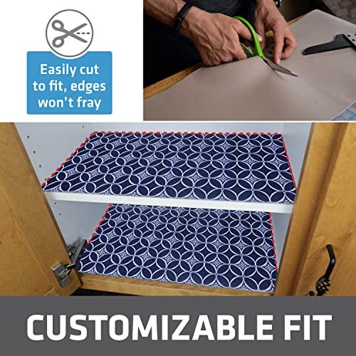 Drymate Premium Luxury Shelf & Drawer Liner, Thick Cushioned Fabric, Non-Adhesive, Absorbent, Waterproof, Slip-Resistant, Liners for Kitchen Cabinets, Cupboards (USA Made)(12”x59”)(2-Pack)(Indigo) - Image 4