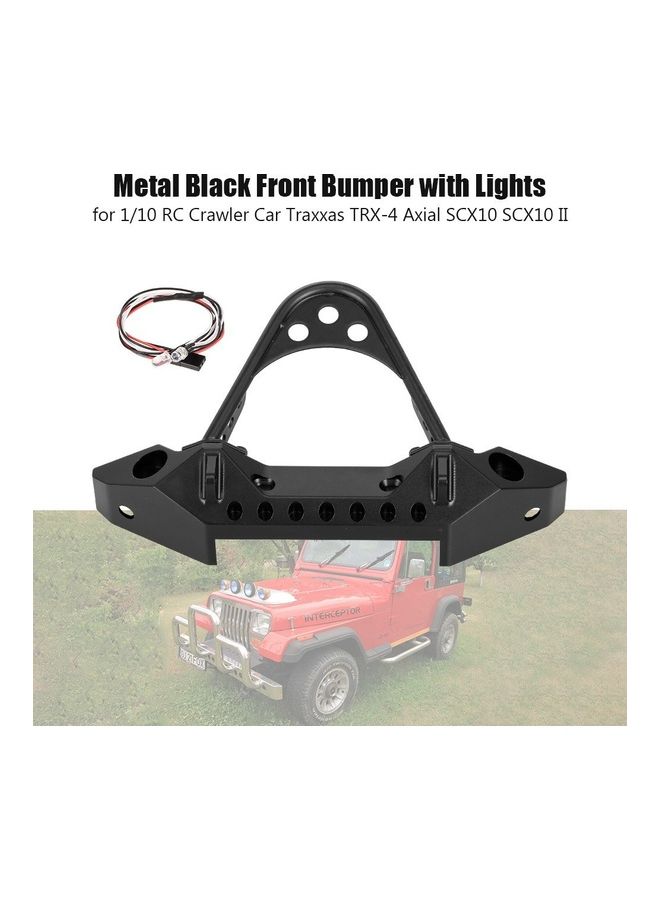 NIBEMINENT Metal Front Bumper With Lights For 1/10 RC Crawler Car - Image 1