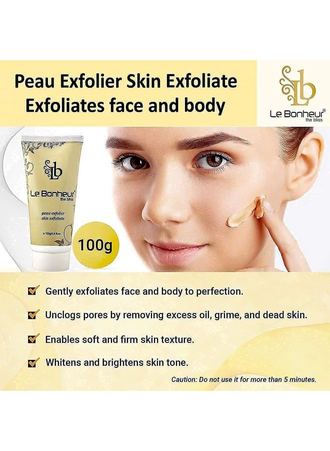 Le Bonheur.. Le Bonheur Peau Exfolier Skin Exfoliate ; Detan Glow Face Pack & Scrub 2 In 1 ; Men & Women ;100 Gram - Image 3