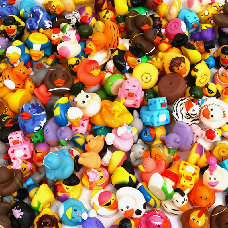 XY-WQ XY -WQ Rubber Duck 150 Pack for Jeeps Bath Toy Linds - 2.3 بوصة سائبة بطة Floater for Kids - إكسسوارات استحمام الأطفال - تفضل الحفلات وقت الاستحمام وأكثر (50 نوعًا) - Image 1