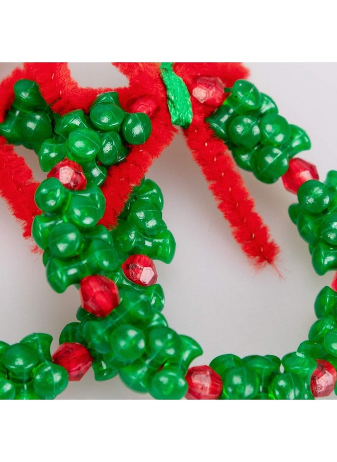 jollylife Christmas Crafts for Kids Adults Families, Beaded Ornament Kit to Make Wreath/Candy Cane/Xmas Tree/Snowman, Holiday Decorations Party Supplies, 40 Pieces  - Image 5
