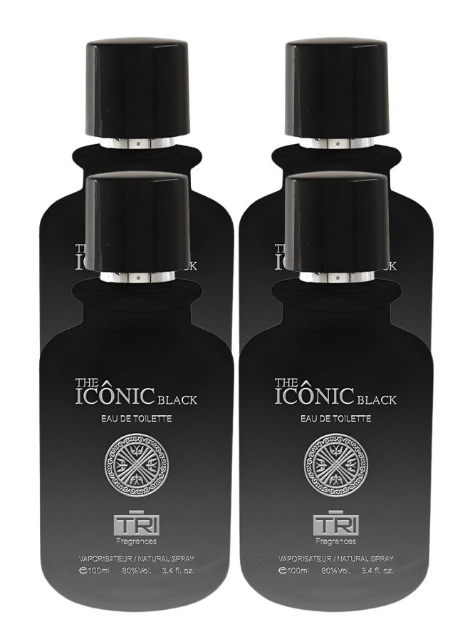 عطور TRI 4 قطع عطر بلاك أيقوني للرجال 100 مل - Image 1