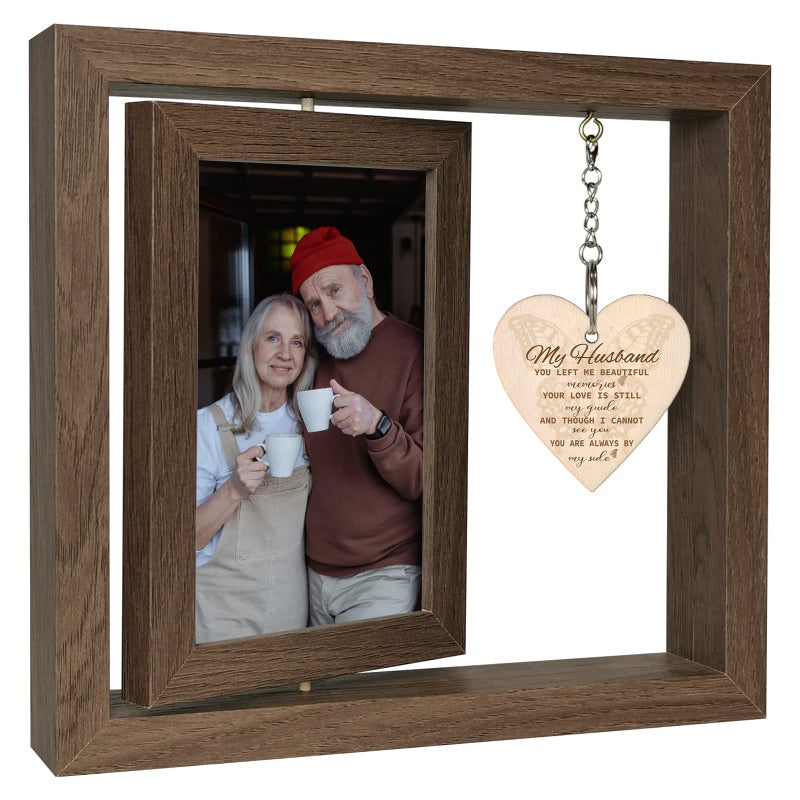 EYITUPC Sympathy Gifts for Loss of Husband Memorial Picture Frame In Memory of Husband Remembrance Grief Bereavement Gifts Display Two 4x6