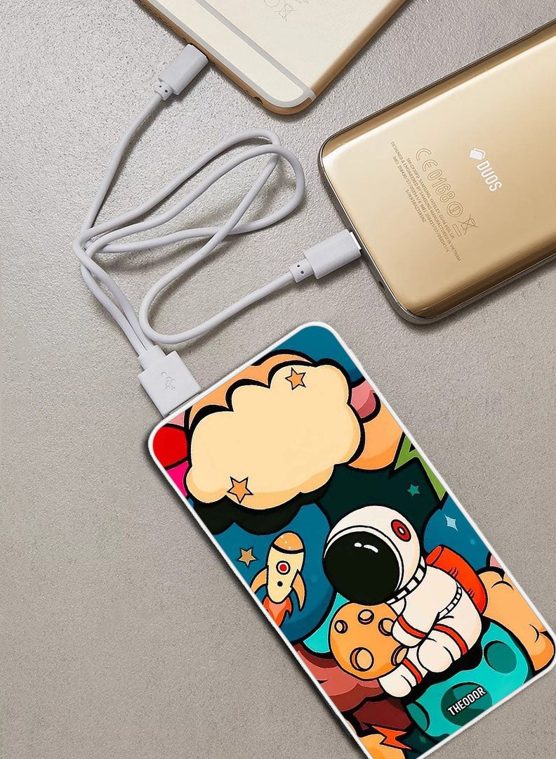 Theodor 10,000 mAh Super Fast Charging Ultra Compact Power Bank with Quick Charge & Power Delivery, Portable Charger For iPhone and Android Astronaut Cheese - Image 2