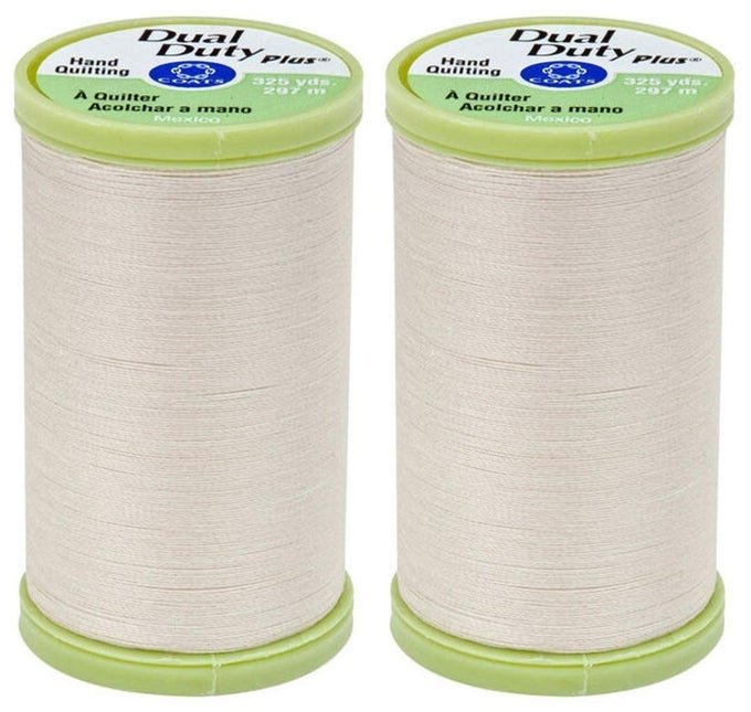 2PACK BUNDLE CLARK DUAL DUTY PLUS HAND QUILTING THREAD 325YDS NATURAL S9608010