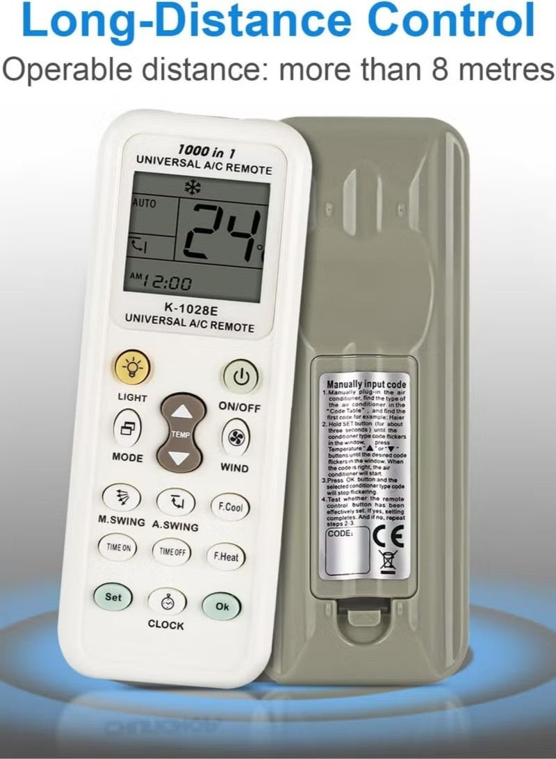 YOUGE 2Pcs Remote Control for All Types of Air Conditioners,Universal A/C Air Conditioner Remote Control LCD Conditioning Controller 1000 in 1 for Mitsubishi Toshiba HITACHI FUJITSU Daewoo LG Sharp Samsung ELECTROLUX SANYO Air Condition Conditioner - Image 3