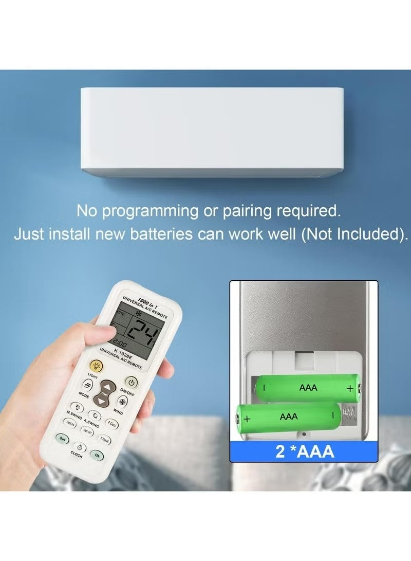 YOUGE 2Pcs Remote Control for All Types of Air Conditioners,Universal A/C Air Conditioner Remote Control LCD Conditioning Controller 1000 in 1 for Mitsubishi Toshiba HITACHI FUJITSU Daewoo LG Sharp Samsung ELECTROLUX SANYO Air Condition Conditioner - Image 5