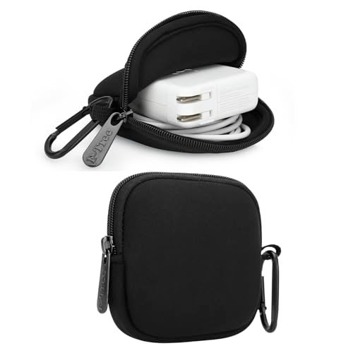 E-Tree 2 Pack Mini Neoprene Pouch Case for Phone Charger Airpods USB Cables Cord ﻿Earphones MagSafe Power Adapter Keychain Small Accessories Storage Organizer Tech Bag,Coin Purse Wallet,Zipper Pocket - Image 1
