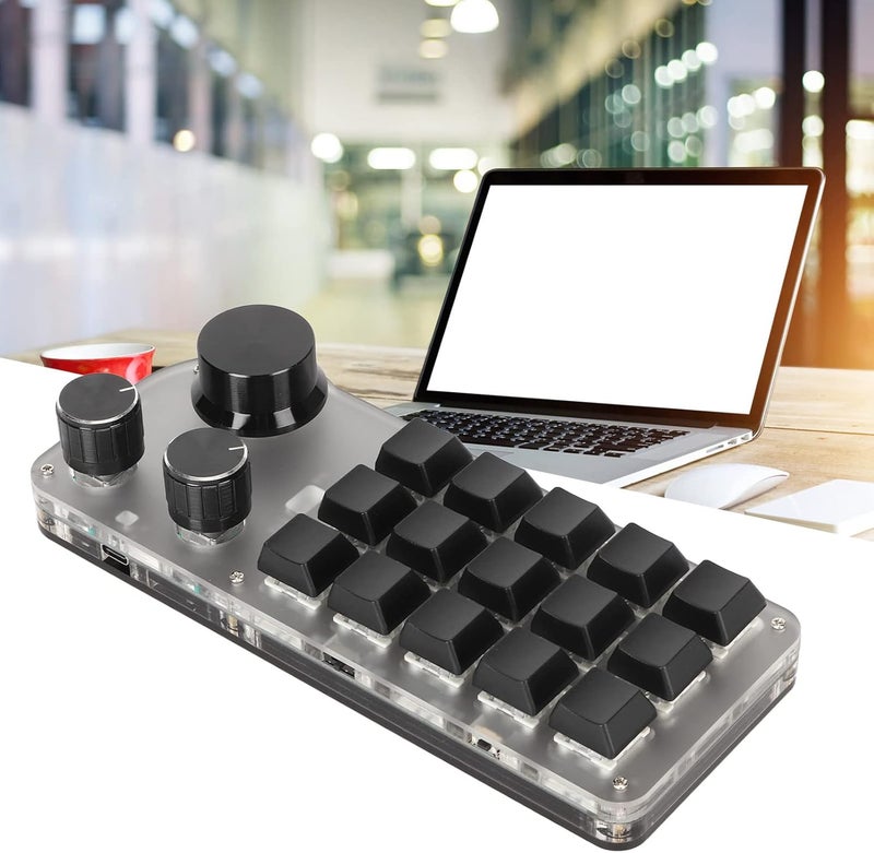 klarako Programmable Keyboard 3 Knobs 15 Keys Portable Connected RGB DIY Mechanical Gaming Keypad Multifunctional for Office Laboratory Gaming - Image 3