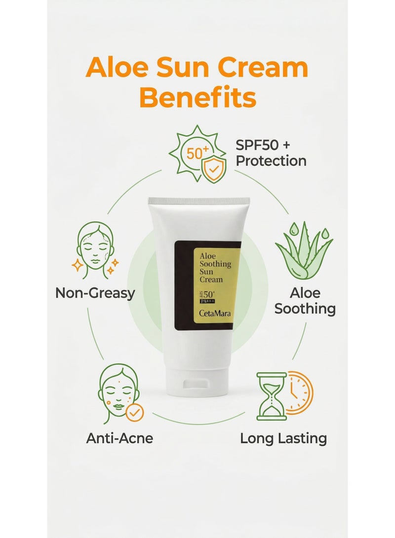CetaMara Sunscreen moisturizer sunscreen spf 50+ for face  skin care sunblock makeup cream for outdoor travel uv light sun cream - Image 2