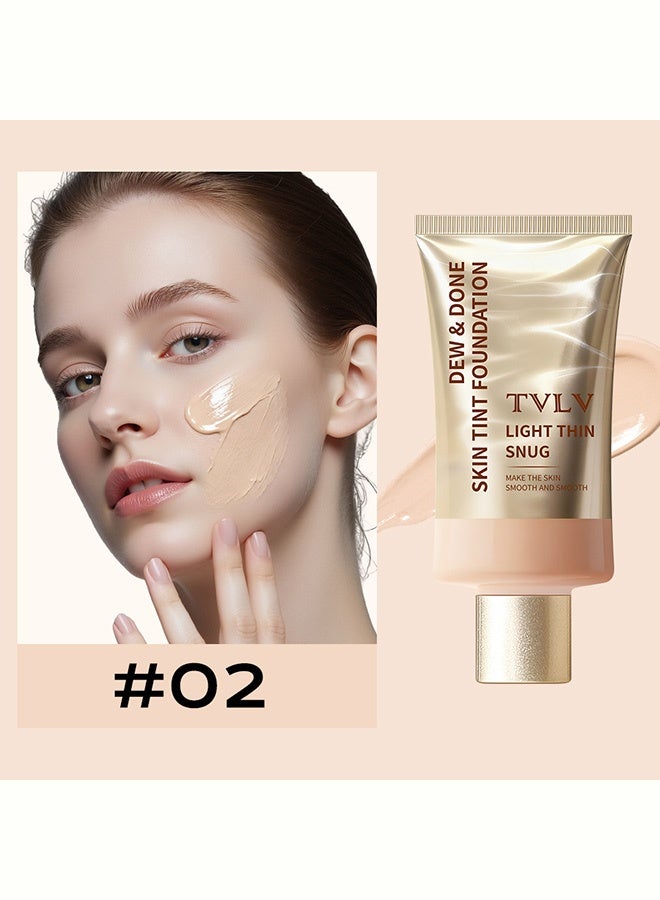 TVLV Colorful Moisturizing Foundation Liquid - Lightweight, Smooth, Natural Blurring, Long-lasting and Waterproof Foundation Liquid 02# - Image 2