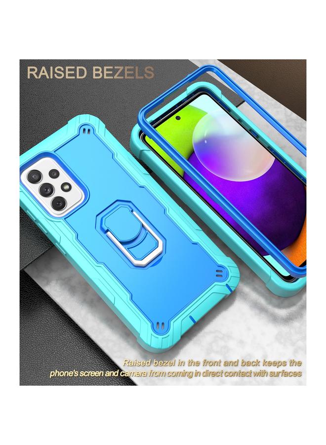 S-TOP Case For Samsung Galaxy A52 5G / 4G PC + Rubber 3-layers Shockproof Protective Case with Rotating Holder - Image 2
