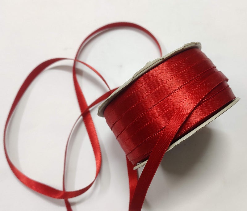 OMX Size - 0.25 Inch(6MM), 45 Mtr Satin Ribbon for Decoration, Gift Wrapping, Multi-Purpose Use, (Red) - Image 5