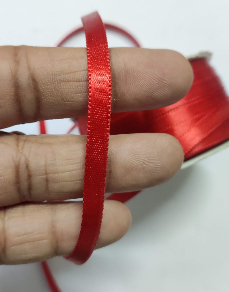 OMX Size - 0.25 Inch(6MM), 45 Mtr Satin Ribbon for Decoration, Gift Wrapping, Multi-Purpose Use, (Red) - Image 3
