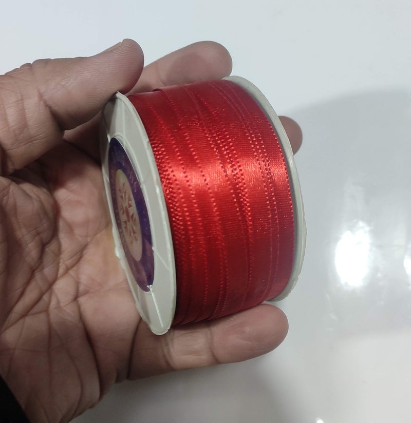 OMX Size - 0.25 Inch(6MM), 45 Mtr Satin Ribbon for Decoration, Gift Wrapping, Multi-Purpose Use, (Red) - Image 2