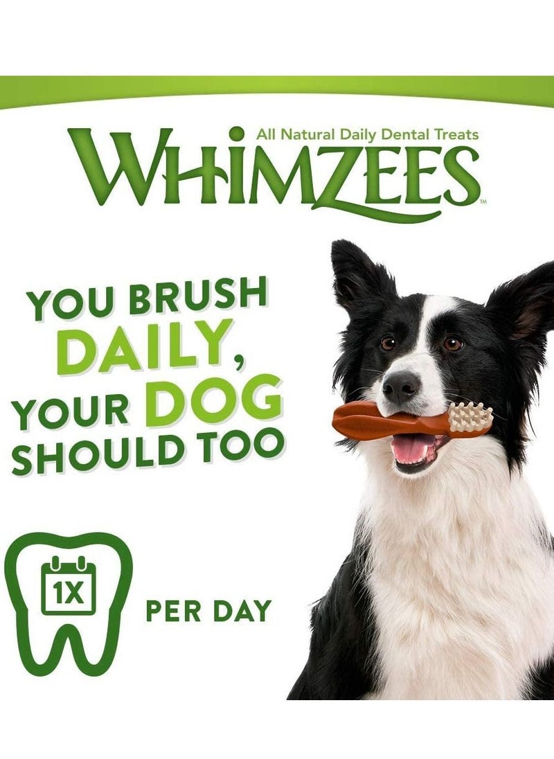 WHIMZEES - Natural Grain Free Dental Toothbrush Star Small Mix Brown 24pc 360g - Image 1