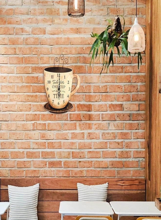 Young's Inc Young's Wood Take Life Coffee Wall Clock, 13.75",14098,Brown - Image 4