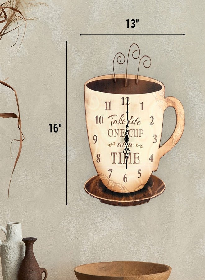Young's Inc Young's Wood Take Life Coffee Wall Clock, 13.75",14098,Brown - Image 5