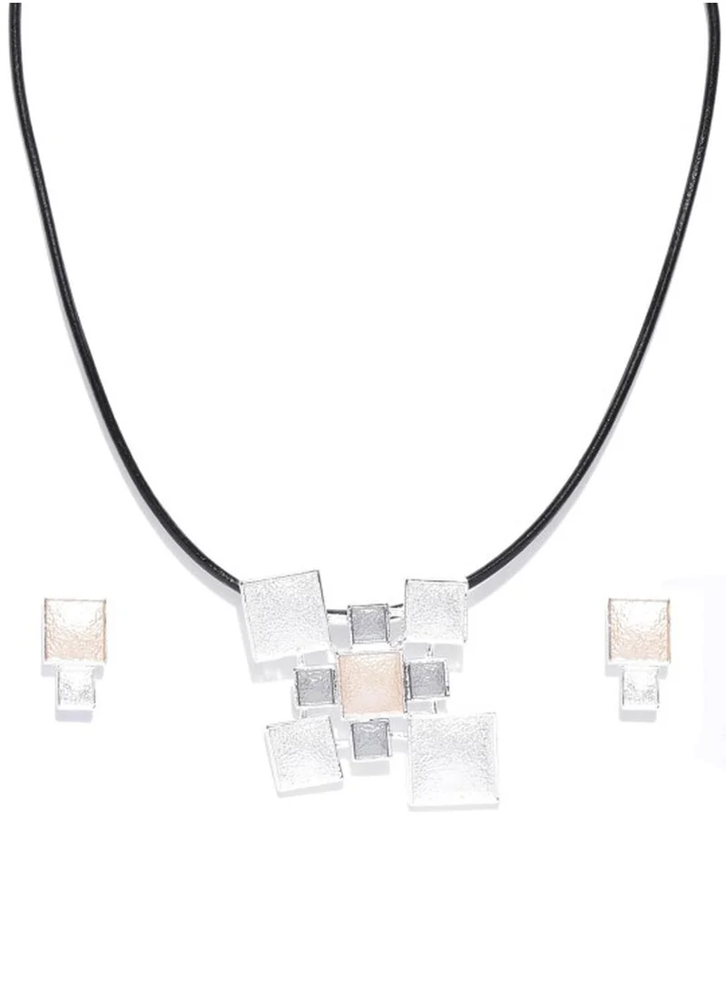 برياسي Beige  Black Geometric Jewellery Set