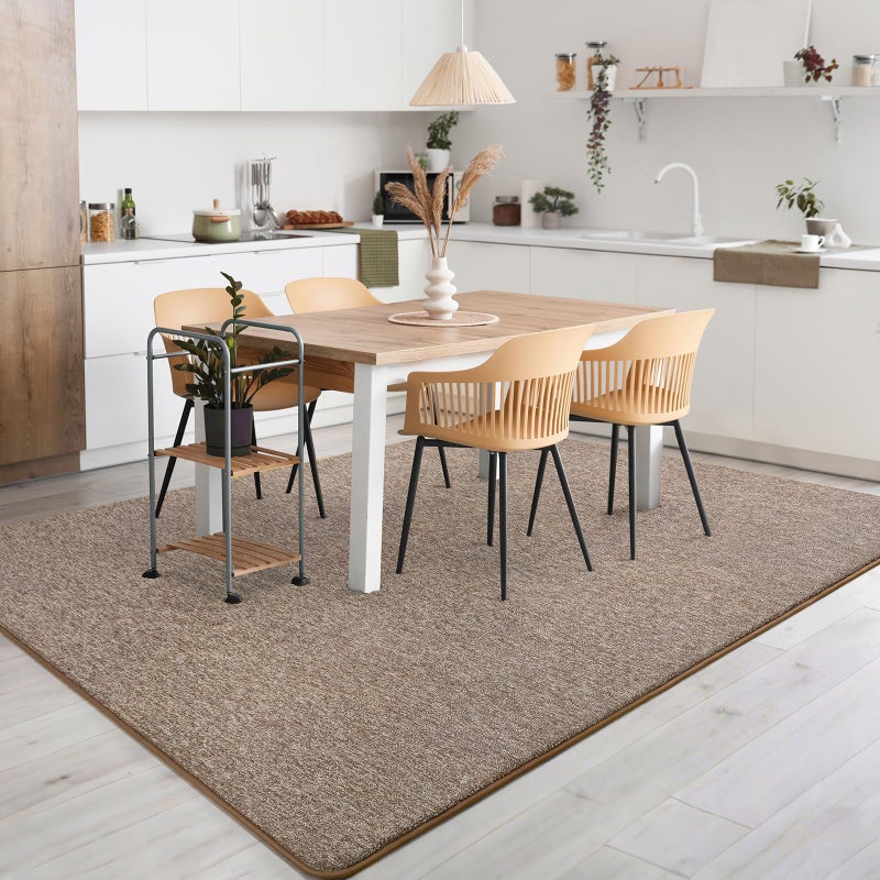 AROGAN Washable 5Ã—7 Living Room Rug, Modern Area Rugs with Soft Memory Foam for Bedroom, Minimalist Non-Slip Indoor Floor Carpet for Dining Room Office Kids Playroom Decor, Matte Brown - Image 5