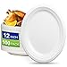 EcoAvance Oval Eco Friendly Disposable Plates Large Heavy Duty Paper Plates 12 inch Bulk Pack for BBQ Party Picnic - Image 1