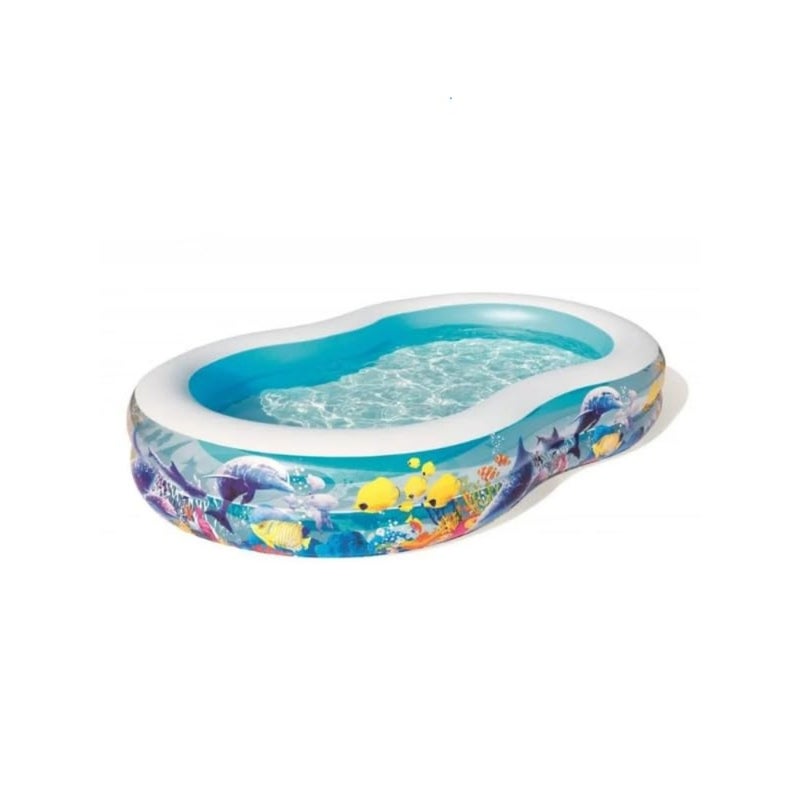 Inflatable Family Pool, Fish and Reef, 262 x 157 x 46 cm, Durable Vinyl, 54118 - Image 2