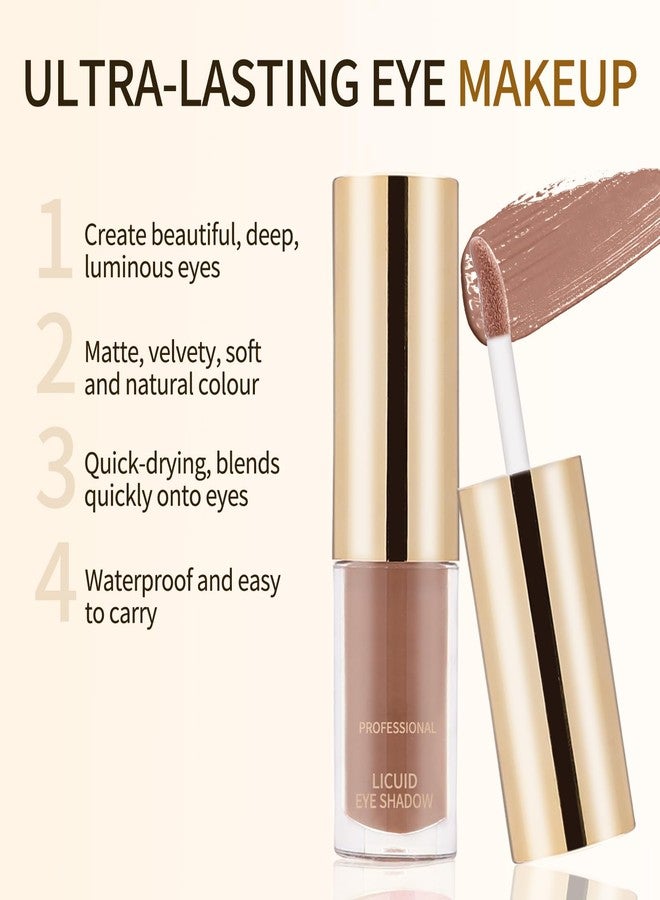Boobeen Liquid Matte Eyeshadow, Long Lasting Waterproof Liquid Eye Shadow, Velvet Matte Cream Eyeshadow, Neutral Nude Eye Shadow Makeup - Image 3