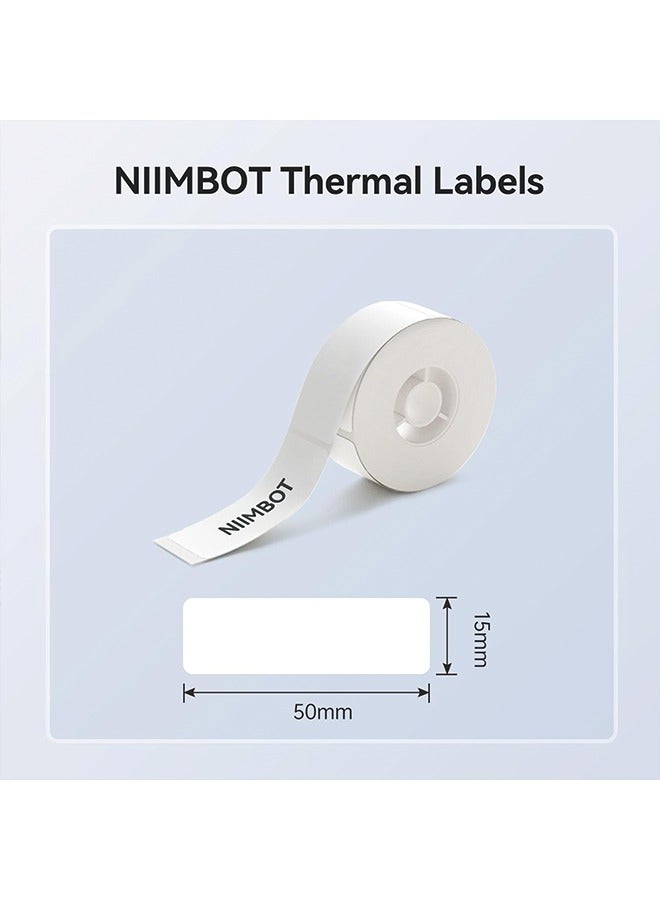 NIIMBOT NIIMBOT Label Maker Tape for D11/D110/D101 Label Maker, 15 x 50 mm (0.59'' x 1.97'')-130 Tapes/Roll, Thermal Label Tape for Home Office Labeling Tape Replacement, 3Rolls-15 x 50 mm White  - Image 2