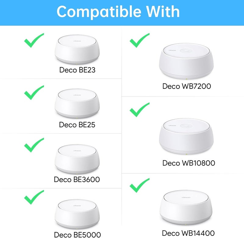 SURVADV Wall Mount Holder for TP-Link Deco BE23/BE25/BE3600/BE5000 Mesh WiFi 7 System (White, 1-Pack) - Image 3