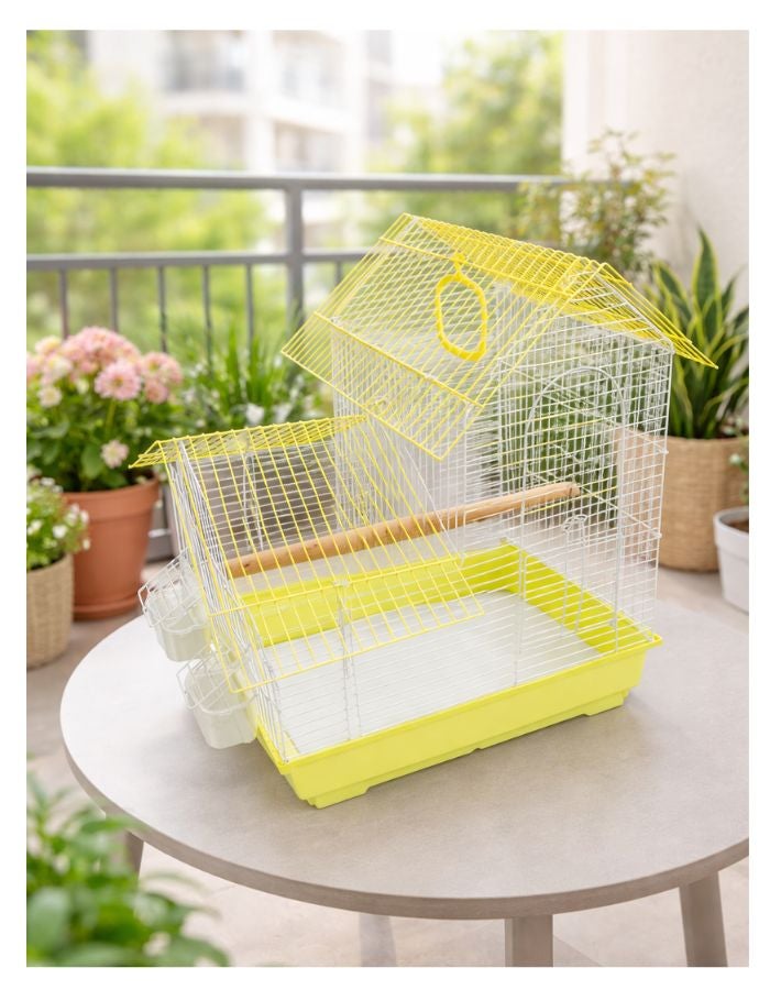 Petto Bird Cage for Small Birds | Durable Metal Cage with Tray | 35 × 28 × 45 cm - Image 1