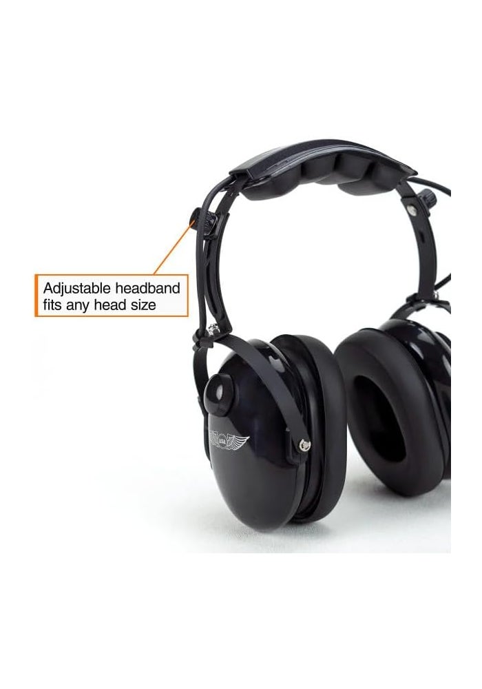 ASA HS-1 Aviation Headset with Noise Cancelling Microphone and High-Fidelity Speakers - Image 3