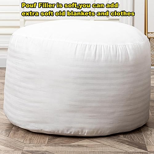 Asuprui Pouf Ottoman Filling Footstool Filler Polyfill Stuffing Stuffing Ottoman Filler Pouf Insert Bean Bag Filler 20x20x12 Inches Round Floor Bean Bag Chair Filling - Image 2