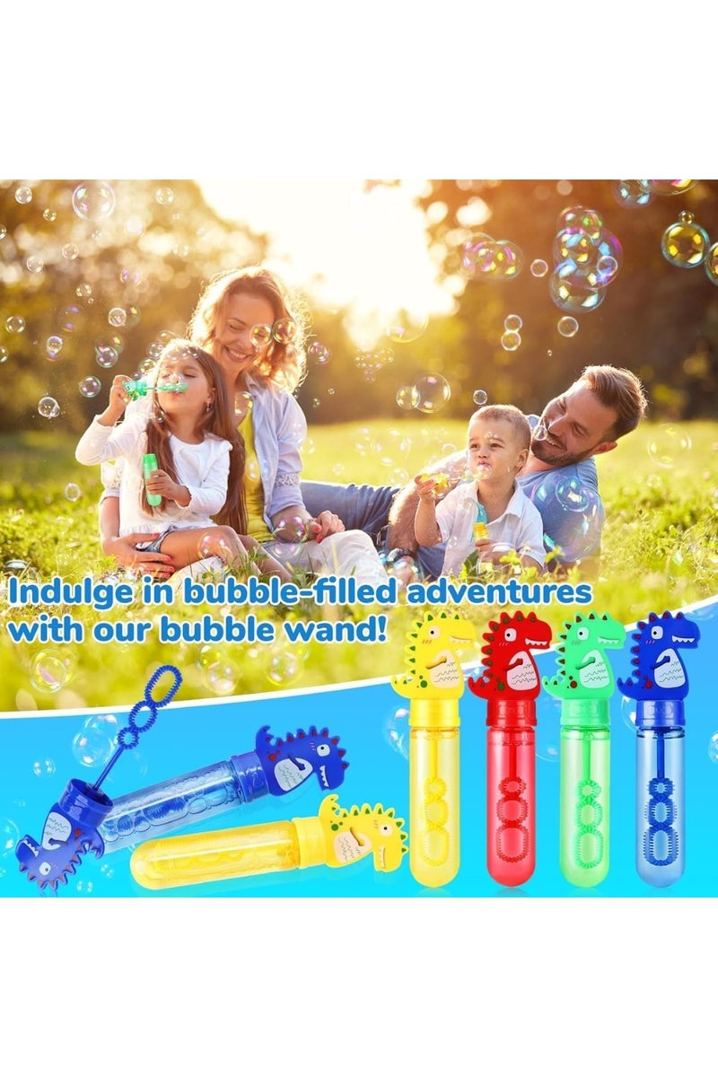 ZedPlay 24Pcs Dinosaur Bubble Wands,Bubble Wand Bulk for Kid,Dino Bubbles Party Favors for Boys Girls,Assortment Color Bubbles Wands for Dino Themed Birthday Gift Outdoors Activity with 8 Dinosaur Stickers - Image 2