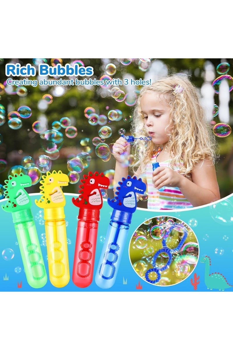 ZedPlay 24Pcs Dinosaur Bubble Wands,Bubble Wand Bulk for Kid,Dino Bubbles Party Favors for Boys Girls,Assortment Color Bubbles Wands for Dino Themed Birthday Gift Outdoors Activity with 8 Dinosaur Stickers - Image 3