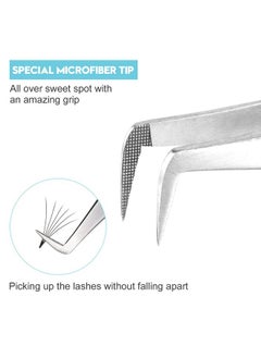 Ms.Queen S.Queen Volume Tweezers For Eyelash Extensions Fiber Tip Grip Lash Tweezers Lshape Boot Mega Volume Mink Lashes Tweezers Blue  - Image 3